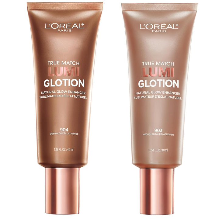 L'Oreal Paris Makeup True Match Lumi Glotion, Natural Glow Enhancer, Illuminator Highlighter, Bronzing Drops for a Sun-Kissed Glow, 904 Deep