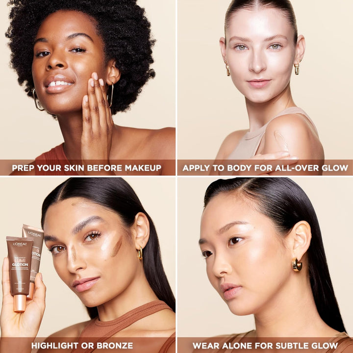 L'Oreal Paris Makeup True Match Lumi Glotion, Natural Glow Enhancer, Illuminator Highlighter, Bronzing Drops for a Sun-Kissed Glow, 904 Deep