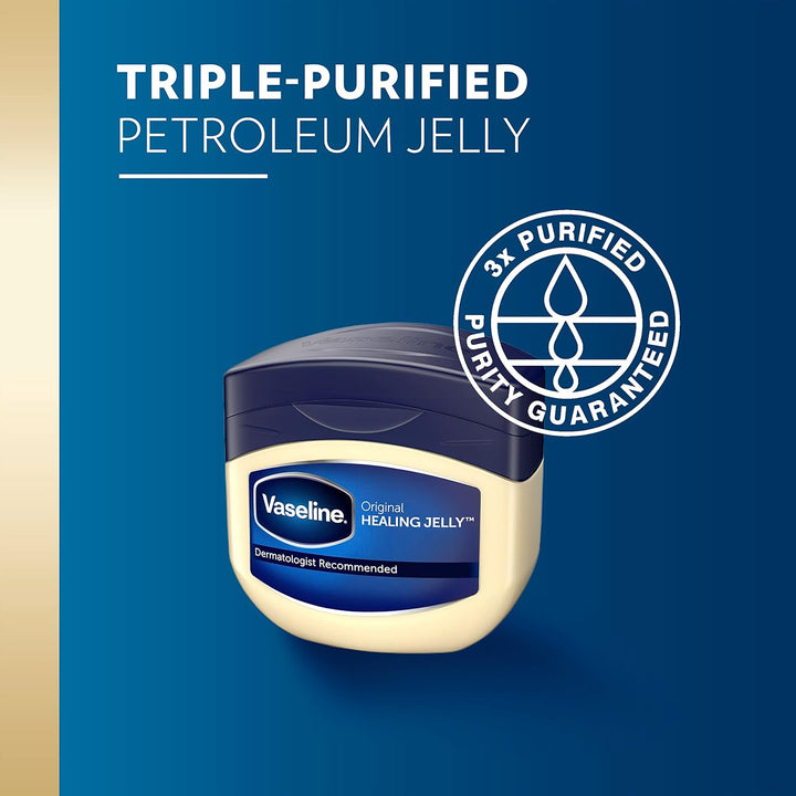 Vaseline Petroleum Jelly Original Provides Dry Skin Relief and Protects Minor Cuts Dermatologist Recommended and Locks in Moisture, 13 Ounce (Pack of 3)