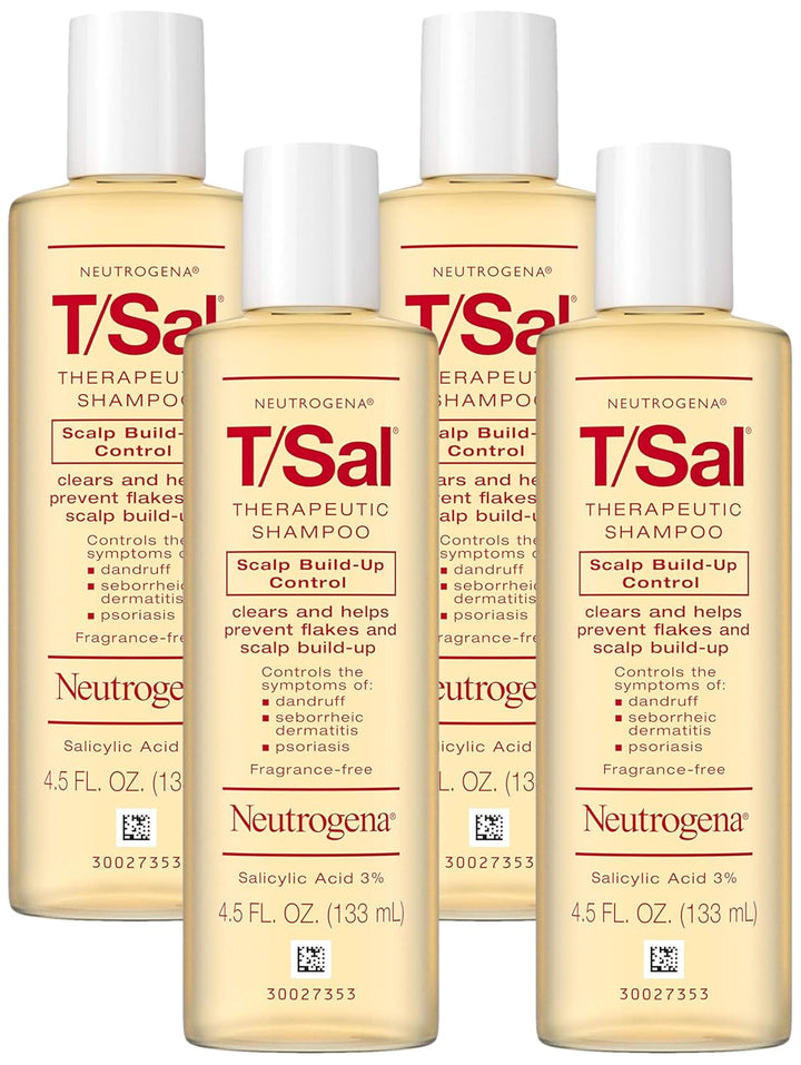 Neutrogena T/Sal Therapeutic Scalp Shampoo for Scalp Build-Up Control with 3% Salicylic Acid, Scalp Treatment for Dandruff, Scalp Psoriasis & Seborrheic Dermatitis Relief, 4.5 Fl. Oz