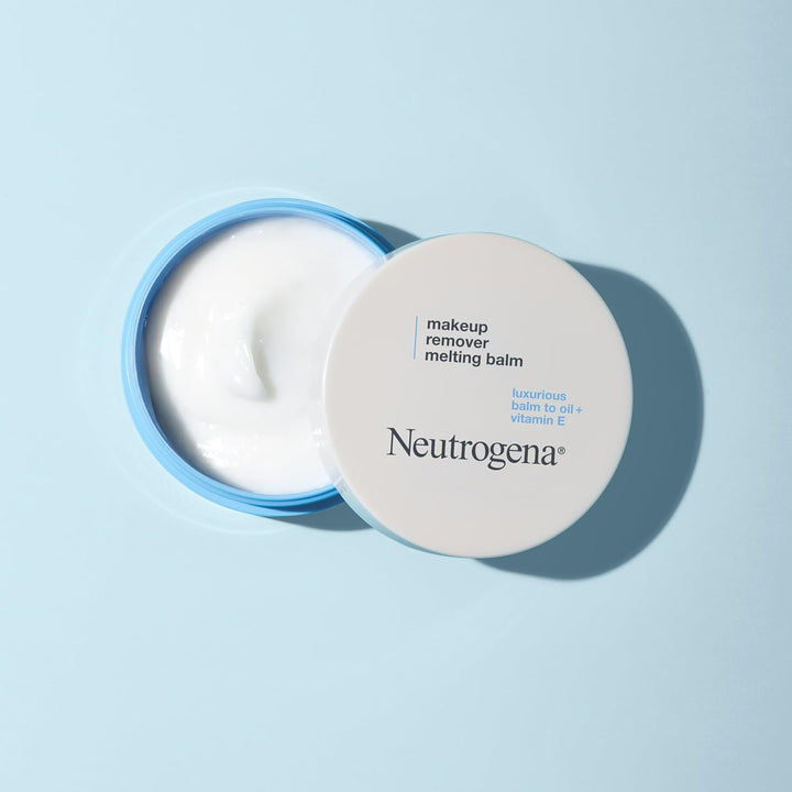 Neutrogena Makeup Remover Melting Balm to Oil with Vitamin E, Gentle and Nourishing Cleansing Balm for Eyes, Lips, or Face, Travel-Friendly for On-The-Go, 2.0 Oz
