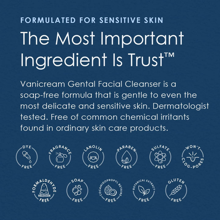 Vanicream Gentle Facial Cleanser with Pump Dispenser - 8 Fl Oz - Formulated without Common Irritants for Those with Sensitive Skin