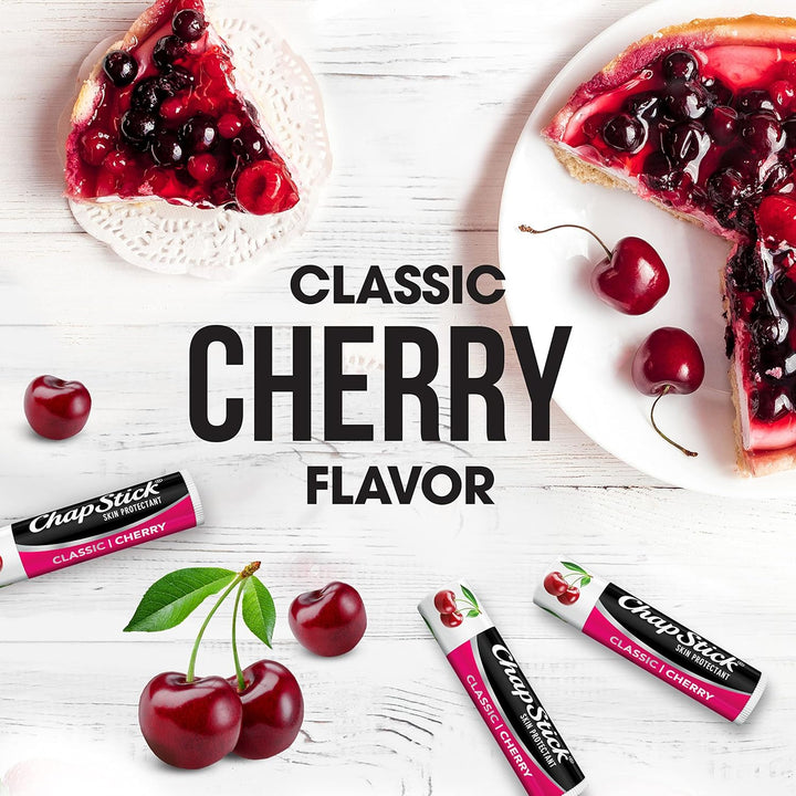 Chapstick Classic Cherry Lip Balm Tubes for Lip Care - 0.15 Oz (Pack of 3)