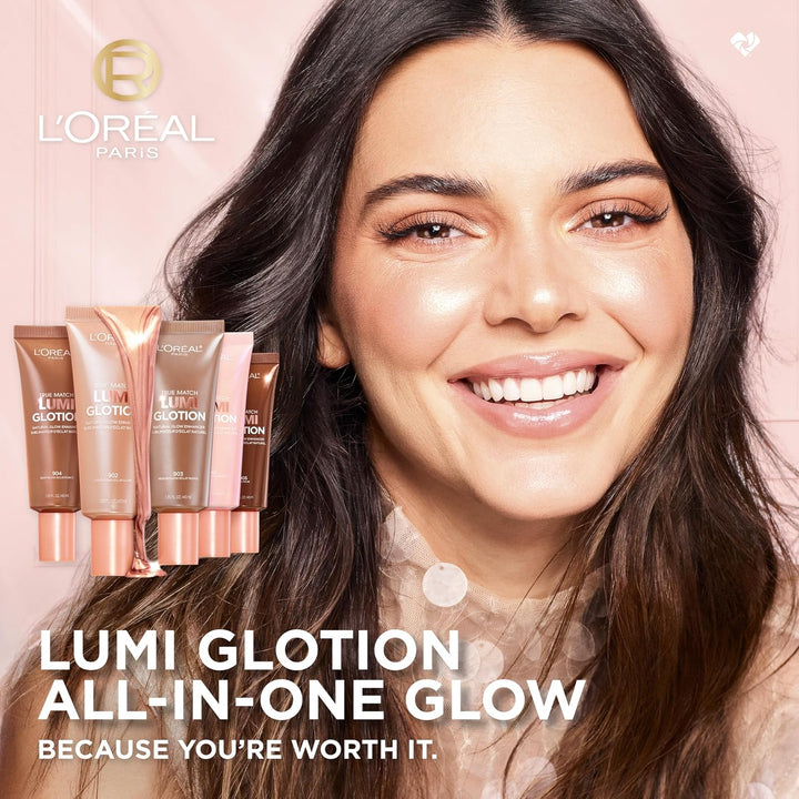 L'Oreal Paris Makeup True Match Lumi Glotion, Natural Glow Enhancer, Illuminator Highlighter, Bronzing Drops for a Sun-Kissed Glow, 904 Deep