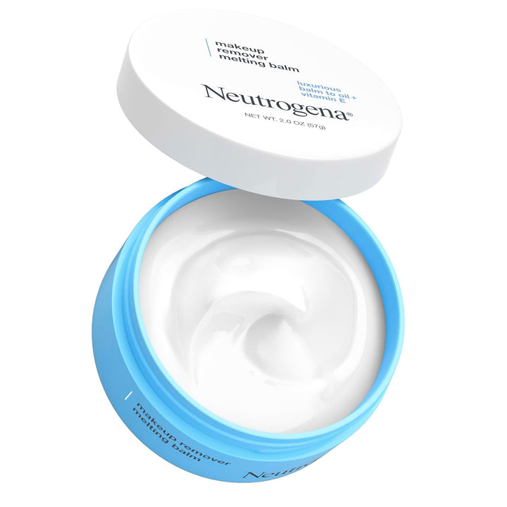 Neutrogena Makeup Remover Melting Balm to Oil with Vitamin E, Gentle and Nourishing Cleansing Balm for Eyes, Lips, or Face, Travel-Friendly for On-The-Go, 2.0 Oz