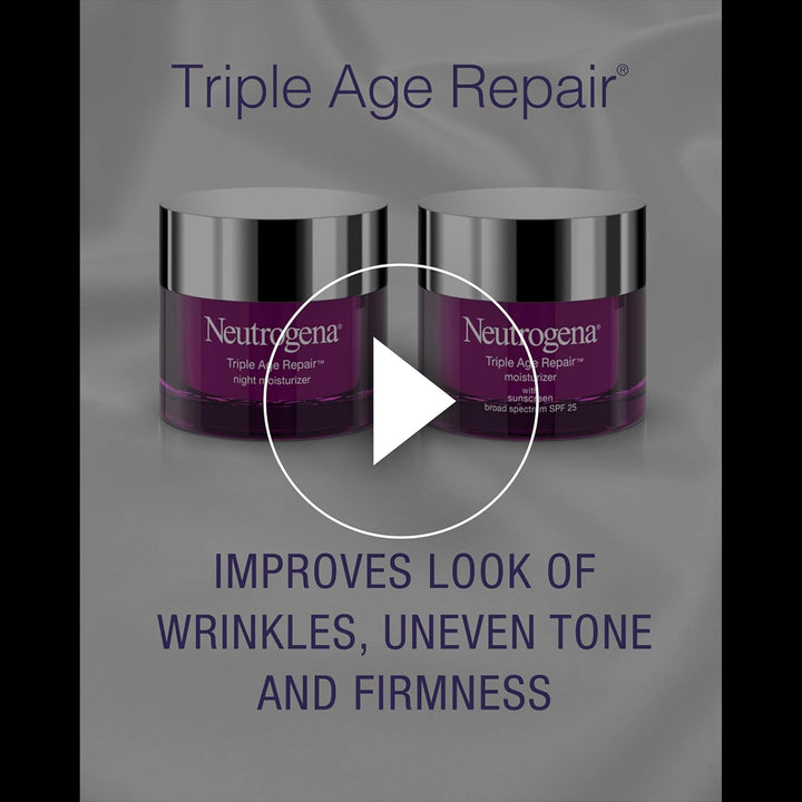 Neutrogena Triple Age Repair Face Moisturizer with SPF 25, 1.7 Oz Jar, Anti-Aging Face Cream, SPF Moisturizer & Neck Cream, anti Wrinkle Lotion for Dark Spots, Glycerin & Shea Butter