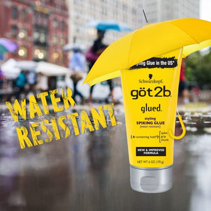 Got2B Glued Styling Spiking Hair Gel 2 - 6 Oz Tubes + 1 Travel 1.25 Oz Tube
