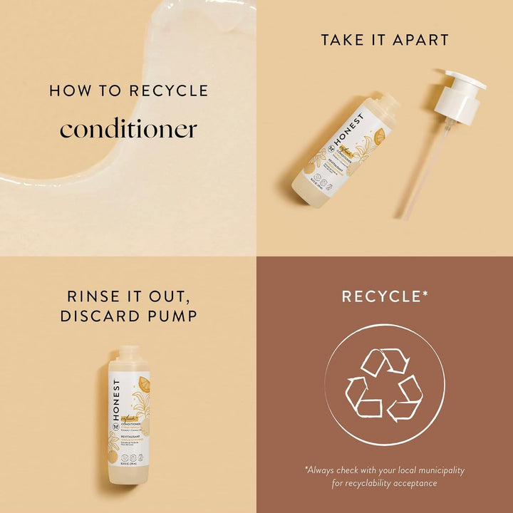 The Honest Company Silicone-Free Conditioner | Gentle for Baby | Naturally Derived, Tear-Free, Hypoallergenic | Citrus Vanilla Refresh, 10 Fl Oz