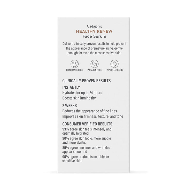 Cetaphil Healthy Renew anti Aging Face Serum 1 Oz, Retinol Alternative Serum for Face with Niacinamide & Peptides, Skincare for Sensitive Skin with Vitamin B Complex, Fragrance Free