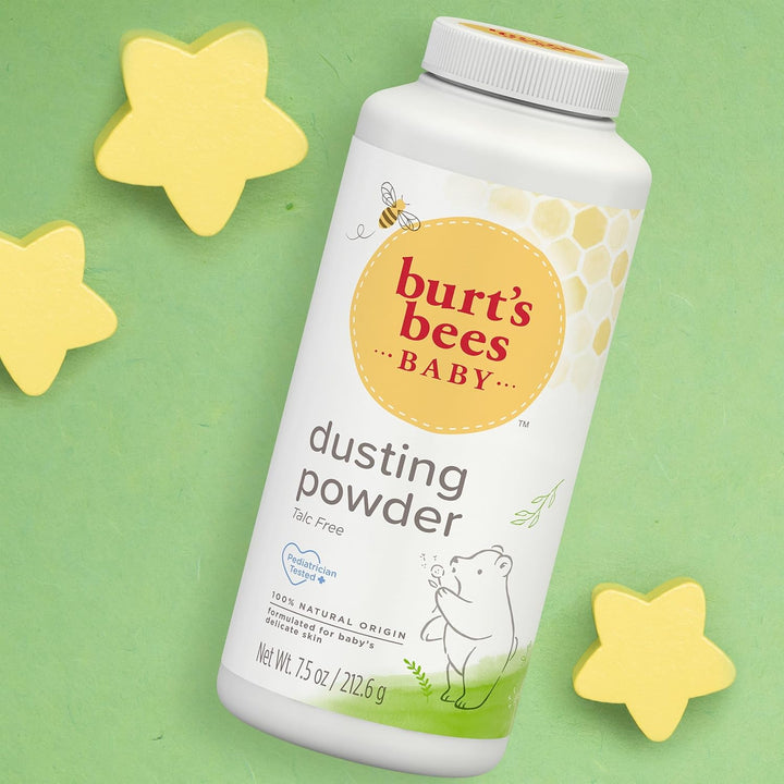 Burt'S Bees Baby Dusting Powder, 100% Natural Origin, Talc-Free, Pediatrician Tested, 7.5 Ounces, Pack of 3, Pack May Vary