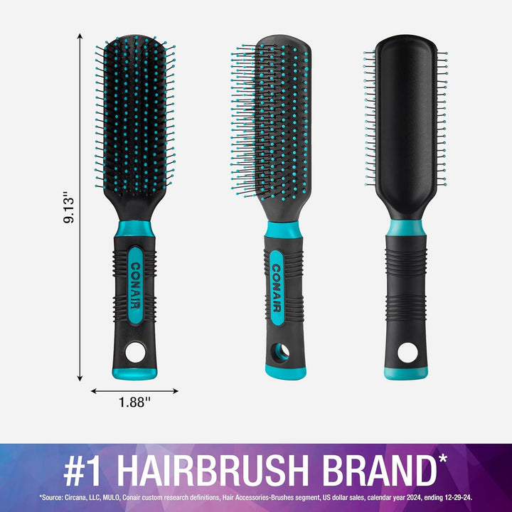 Conair Salon Results Detangling Hairbrush - for Men and Women, All Hair Types with Nylon Bristles