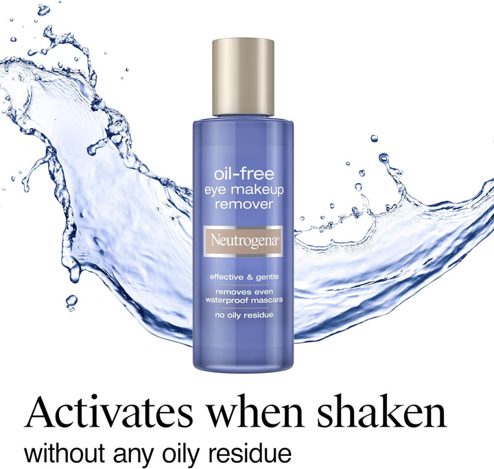 Neutrogena Gentle Oil-Free Eye Makeup Remover & Cleanser for Sensitive Eyes, Non-Greasy Makeup Remover, Waterproof Mascara Remover, Dermatologist & Ophthalmologist Tested, 5.5 Fl. Oz