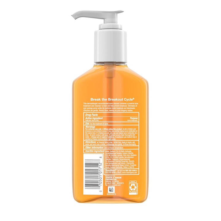 Neutrogena Oil-Free Acne Fighting Facial Cleanser, 2% Salicylic Acid Acne Treatment, Daily Oil-Free Acne Face Wash for Acne-Prone Skin with Salicylic Acid, 9.1 Fl. Oz