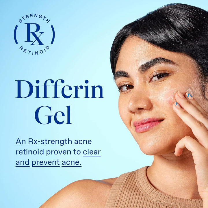 Differin Acne Treatment Gel, 30 Day Supply, Retinoid Treatment for Face with 0.1% Adapalene, Gentle Skin Care for Acne Prone Sensitive Skin, 15G Tube (Packaging May Vary)
