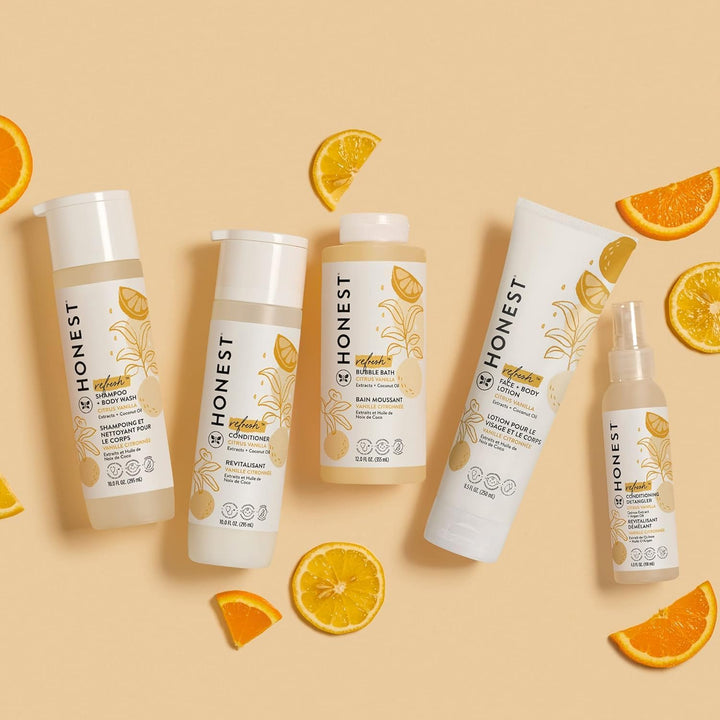 The Honest Company Silicone-Free Conditioner | Gentle for Baby | Naturally Derived, Tear-Free, Hypoallergenic | Citrus Vanilla Refresh, 10 Fl Oz