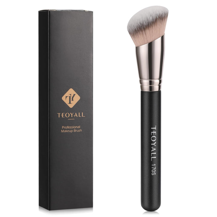 under Eye Concealer Brush, Angled Contour Brush Synthetic Kabuki Brush for Concealing Blending Setting Buffing with Liquid, Cream and Powder Cosmetic (270S)