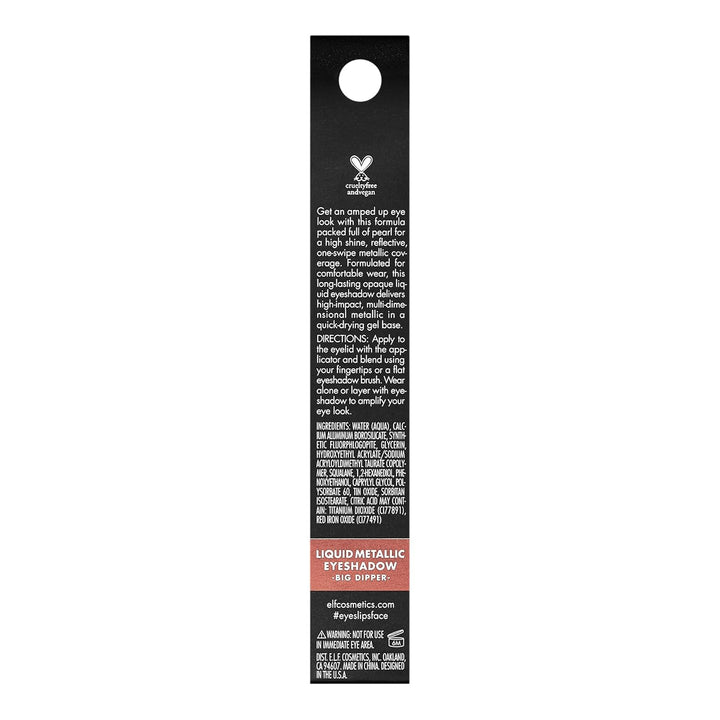 E.L.F. Liquid Metallic Eyeshadow, Gel Formula, High-Impact Multi-Dimensional Finish, One-Swipe Coverage, Big Dipper, 0.1 Fl Oz (3Ml)