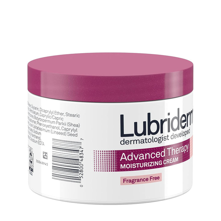 Lubriderm Advanced Therapy Fragrance-Free Moisturizing Cream with Vitamin E and Pro-Vitamin B5, Intense Hydration for Extra Dry Skin, Non-Greasy Formula, 16 Fl. Oz