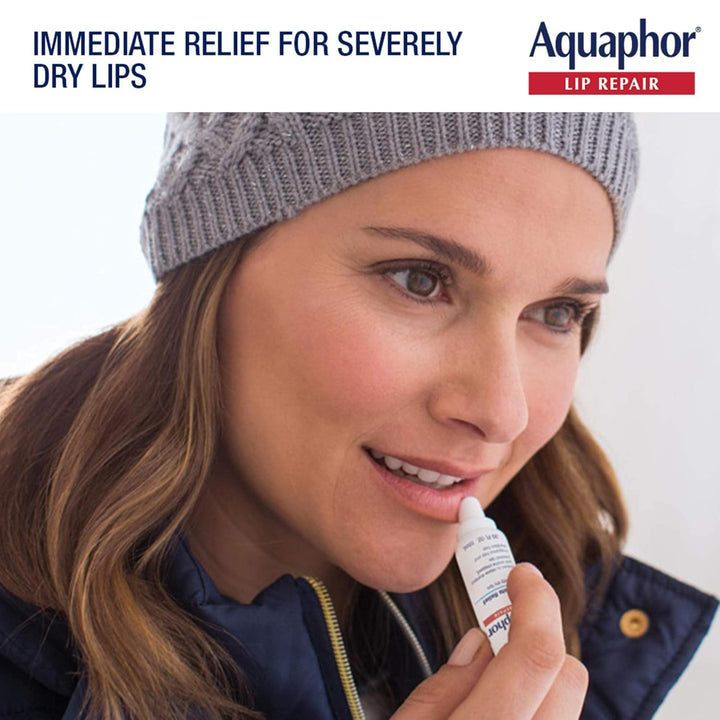 Aquaphor Lip Repair Ointment - Long-Lasting Moisture to Soothe Dry Chapped Lips - .35 Fl. Oz. Tube